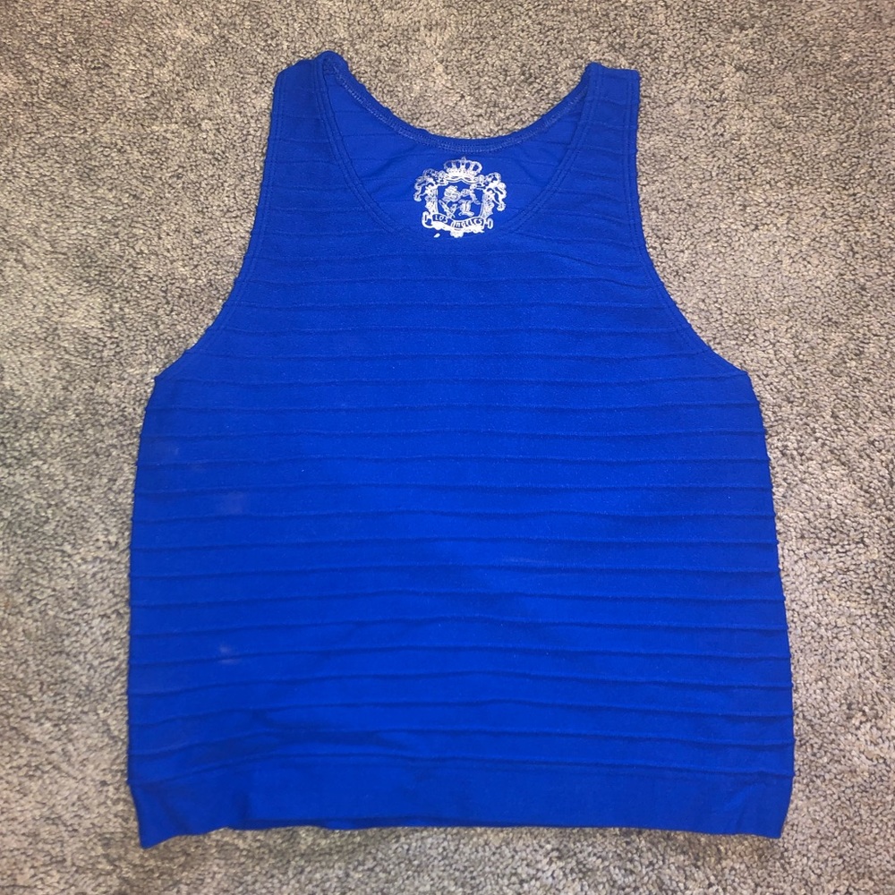 Sugarlips blue ribbed tank top
